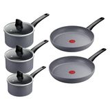 Tefal Healthy Cook On Tencere Seti, Kızartma Tavası (24/28 Cm), Kapaklı Tencere (16/18/20 Cm), Mineralia Yapışmaz Kaplama, Termal Sinyal, Çevre