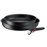 Tefal Ingenio Black Stone 3 Parçalı Çıkarılabilir Saplı Tava Seti, 24/28 Cm, İstiflenebilir, Yerden Tasarruf Sağlayan, Yapışmaz Kaplamalı İndüksiyon Tava Seti, Kullanımı Kolay Ve Temiz, L39990