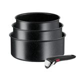 Tefal Ingenio Black Stone Tencere Seti, 4 Parça, Siyah, Çeşitli Paket