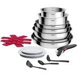 Tefal Ingenio Cook Eat, 15 Parçalı Tencere, Paslanmaz Çelik, İndüksiyon Dahil Her Tür Ocak İçin Uygundur