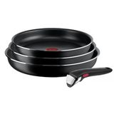 Tefal Ingenio Easy On 4 Parçalı Çıkarılabilir Saplı Tava Seti, 22/24/26 Cm, İstiflenebilir, Yerden Tasarruf Sağlayan, Yapışmaz Kaplamalı Tavalar, Kullanımı Ve Temizliği Kolay, L15992