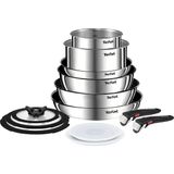 Tefal Ingenio Emotion L897SD74 13 Parçalı Paslanmaz Çelik Derin Tava Seti Gümüş Renkli Titanyum Kaplama