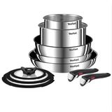 Tefal Ingenio Emotion Tava Seti | 10 Parça Paslanmaz Çelik Tencere Seti | Yerden Tasarruf Sağlayan Ve Çok Yönlü | Fırın Kasası | İndüksiyona Uygun