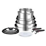Tefal Ingenio Emotion Tencere Seti, 13 Parça, Çıkarılabilir Saplı Tencere Ve Tavalar, Yapışmaz Kaplama, İndüksiyona Uygun, Gümüş/Siyah