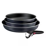 Tefal Ingenio Enjoy Tava Seti, 3 Parça, 22/24/28 Cm + Çıkarılabilir Sap, İndüksiyona Uygun, Yapışmaz Kaplama, Titanyum Kaplama, Termal Sinyal, Hızlı Isıtma, Bulaşık Makinesinde Yıkanabilir Ve