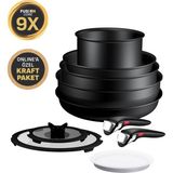 Tefal Ingenio Explore Fusion Core 9X Büyük Set Titanyum Kaplama 20x22x24 cm 10 Parça Siyah