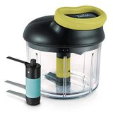 Tefal Ingenio K13212 5 saniyede doğrayıcı,elektriksiz ,buz kırıcı dahil,kapasite: 900 ml,sebze, meyve, soğan, fındık, sarımsak, bebek maması için,siyah/yeşil