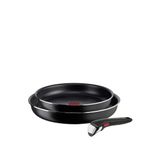 Tefal Ingenio L1549013 Easy Cook & Clean 3 Parçalı Try Me Yapışmaz Kızartma Tavası Seti, Siyah