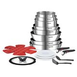 Tefal Ingenio L897sj04 Tencere Seti, Tavalar, Tencereler, Wok, Sote Tavası, Kapak, Çıkarılabilir Kulplar, İndüksiyon, Paslanmaz Çelik, Bulaşık Makinesinde Yıkanabilir, 20 Parça