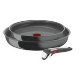 Tefal Ingenio Renew Tava Seti, 3 Parça, 24/28 Cm, Çıkarılabilir Sap, İndüksiyonlu, Seramik Kaplama, Termal Sinyal Fonksiyonlu, Geri Dönüştürülmüş, L2619102