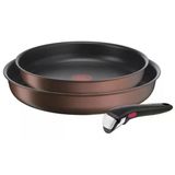 Tefal Ingenio Resource Tava Seti, Sincap Kahverengi, Alüminyum, 24/28 Cm, Yapışmaz Kaplama, Çıkarılabilir Sap, Bulaşık Makinesinde Yıkanabilir, İndüksiyona Uygun, 3 Parça