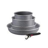 Tefal Ingenıo Sert Taş Set 5 Parçadan Oluşur, 22/26 Cm Kızartma Tavası, 16/20 Cm Pişirme Tenceresi, Çıkarılabilir Sap, İndüksiyon Özelliği Olmayan, Yapışmaz Kaplamalı L4409002