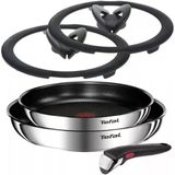 Tefal Ingenio Tava Seti Cam Kapaklı, 5 Parça, Çap 24 Ve 28 Cm, Çıkarılabilir Sap, Yapışmaz Kaplama, İndüksiyon
