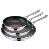 Tefal Jamie Oliver Cook Akıllı Tava Seti 20/24/28Cm, İndüksiyon Tavası, Güvenli Titanyum 2X Yapışmaz Kaplama, Yapışmaz Tava, Termal Sinyal, Her Türlü Sobaya Uygun, Ergonomik Sap, E310s3