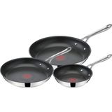 Tefal Jamie Oliver Cook's Direct On Tava Seti 20/24/28 Cm, İdeal Kızartma Sıcaklığında Termal Sinyal, Yapışmaz, İndüksiyon Tava, Paslanmaz,