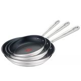 Tefal Jamie Oliver Fırçalı 3 Parçalı Tava Seti E011s3.veg | 20Cm + 24Cm + 28Cm Tavadan Oluşur | Özel Jamie Oliver Veggie Tarif Kitapçığı Dahil | İndüksiyon Dahil Her Türlü Soba | Paslanmaz Çelik