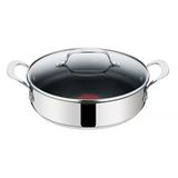 Tefal Jamie Oliver Kapaklı Servis Tavası 25Cm İndüksiyon, Kızartma Tavası Paslanmaz Çelik, Yapışmaz Kaplamalı, Yüksek Kenarlı Tava, Fırına Dayanıklı, Perçinli Sap, E30