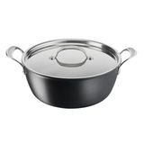 Tefal Jamie Oliver Toplu Pişirme Seti, Sert Eloksallı İndüksiyon Tencere 30 Cm, Yapışmaz Kaplama, Büyük Miktarlar İçin, İdeal Kızartma Sıcaklığında Termal Sinyal, Paslanmaz Çelik/Siyah, H91254