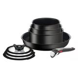 Tefal L3959053 Ingenio Sınırsız Tencere Ve Tava Seti, İstiflenebilir, Çıkarılabilir Sap, Yerden Tasarruflu, Yapışmaz Kaplama, İndüksiyon, 8 Parça, Siyah