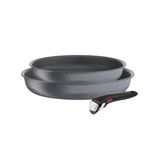 Tefal L3969102 Ingenio Natural Force 2 Kızartma Tavası Seti 24/28 Cm + Yapışmaz Sap, İndüksiyon Dahil Her Türlü Ocak