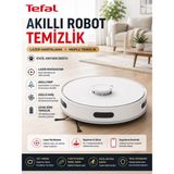 Tefal Lazer Navigasyonlu Evcil Hayvan Dostu Akıllı Robot Süpürge Islak Kuru Temizlik Yapan Elektronik Su Kontrollü Geniş Hazneli Paspaslı Cihaz - Beyaz