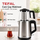 Tefal Magic Tea Xl Cam Demlikli Elektrikli Çay Makinesi 1650W Geniş Hazneli Aile Boyu Çaycı Sıcak Tutmalı Susuz Emniyet 360 Döner - Kahverengi