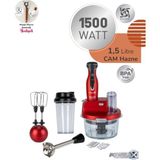 Tefal Powelix 1500W Cam Hazneli Dilimleyici ve Rende 4 Bıçaklı Mutfak Robotu Kırmızı Renkli