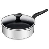 Tefal Primary Sote Tavası 24 Cm + Cam Kapak, 10 Yıl Garanti, Yüksek Kalite Paslanmaz Çelik, Sağlıklı Yapışmaz Kaplama, İndüksiyon E3093204