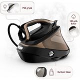 Tefal Pro Express Vision Buhar Kazanlı Ütü | 9 Bar, 3000 W, 750 G Şok Buhar, Akıllı LED Aydınlatma, Durilium Airglide Taban, Siyah-Altın - Siyah - Altın