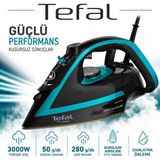 Tefal Puregliss Buharlı Ütü 3000W 280 gr Şok Buharlı Kireç Filtreli - Mavi