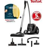 Tefal Sessiz Güçlü ve Turbo Başlıklı 5yıl Garantili X-Trem Cyclonic Effitech Toz Torbasız Elektrikli Süpürge + Tefal Buharlı Düzleştirici Ütü - Siyah