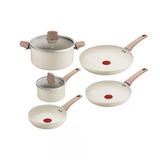 Tefal Stone White On 7 Parça Tencere Seti, Mineralia+ Yapışmaz Kaplama, Termo-Sinyal, Termo-Füzyon Taban, Tüm Ocak Tipleriyle Uyumlu, Buhar Tahliyeli Cam Kapak, Beyaz, G199s544