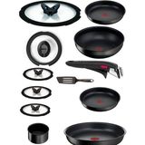 Tefal Tefalıngenio Excellence Titanyum 6x Büyük Set 12 Parça - Siyah