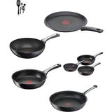 Tefal Tefaltitanyum 6x Excellence Indüksiyon Tabanlı Tava -30+28+26+24+22+25+Wok - Siyah