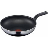 Tefal Titanium Resist 28 cm Wok Tava Gri Renk Alüminyum Yapışmaz Kaplama ve Bulaşık Makinesinde Yıkanabilir