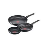 TEFAL Titanyum 1X SimpleCook 20/24/28 Cm Difüzyon Tabanlı 3'lü Tava Seti - Siyah 2100119732