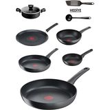 Tefal Titanyum 3x Indüksiyon Tabanlı Set9 28+26+22+25KREP+26WOK+24KISA Tencere - Siyah
