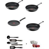 Tefal Titanyum 6x Excellence Indüksiyon Tabanlı Tava Seti 28,26,22,25 cm Krep - 6x 28,26,22,25 CM - Siyah