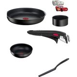 Tefal Titanyum 6x Indüksiyon Tabanlı Mix Tava Seti 26+22CMTAVA+16SOS+26WOK - 6x 26 cm - Siyah
