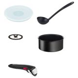 Tefal Titanyum Ingenio Mix 6x Indüksiyon Tabanlı Tencere - 22 Cm+Kapaklar - Siyah