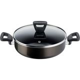 Tefal Titanyum Kaplama 26 cm Kısa Tencere - Yapışmaz Taban, Premium Pişirme, Indüksiyon Uyumlu - Siyah