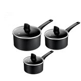 Tefal Titanyum Taş İndüksiyon Yapışmaz Kaplama, 3 Parçalı Set: 16/18/20 Cm Tencere + 3 Eşleşen Kapak, Yüksek Performanslı Yapışmaz Kaplama, Metal Kasa, Her Türlü Ocak Dahildir