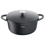 Tefal Trattoria Güveç Kabı 28 Cm, Alüminyum Döküm Kızartma Makinesi, Yapışmaz Kaplama, Isı Tutma, Güveç Yemekleri İçin, Kızartma Tavası, Tüm Yaygın Ocak Türlerine Uygun, İndüksiyon, Siyah, E21853