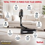 Tefal Ultra Güçlü ve Tüm Zeminlerde Etkili X-Force Flex 15.60 Animal Kablosuz Dikey Şarjlı Süpürge - Siyah - Rose - ŞARJLI DİKEY SÜPÜRGE