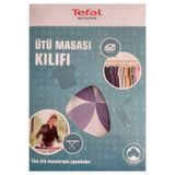 TEFAL Ütü Masası Kılıfı Bezi Lila Çiçekli (keçeli % 100 Pamuk) 140*52