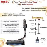 Tefal X-Force Flex 16.60 Animal Aqua 780 Watt Dikey Şarjlı Süpürge - Siyah
