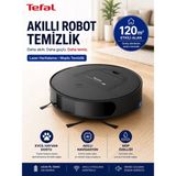 Tefal Yapay Zeka Destekli Evcil Hayvan Dostu Akıllı Robot Süpürge ve Paspas 2700 Pa Emiş Güçlü Ultra Ince Tasarımlı 120 Dakika Kesintisiz Çalışan Cihaz - Siyah