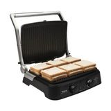 Tefal Zaman Ayarlı 6 Dilim Kapasiteli Döküm Plaka 5 Isı Kademeli 2000 W Tost Makinesi, Inox - Gri