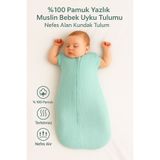 TEGA %100 Pamuk Yenidoğan Bebek Yazlık Muslin Kundak Tulum ve Uyku Tulumu – Mint Yeşili, Çift Fermuar