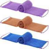 Tegeme 3 Parça Afrika Banyo Süngeri Afrika Sırt Fırçası Afrika Ağı Pürüzsüz Uzun Ağ Duş Süngerleri Peeling Lifleri Kadın Erkek Vücut Yıkama Aksesuarları, Mor, Mavi, Kahve